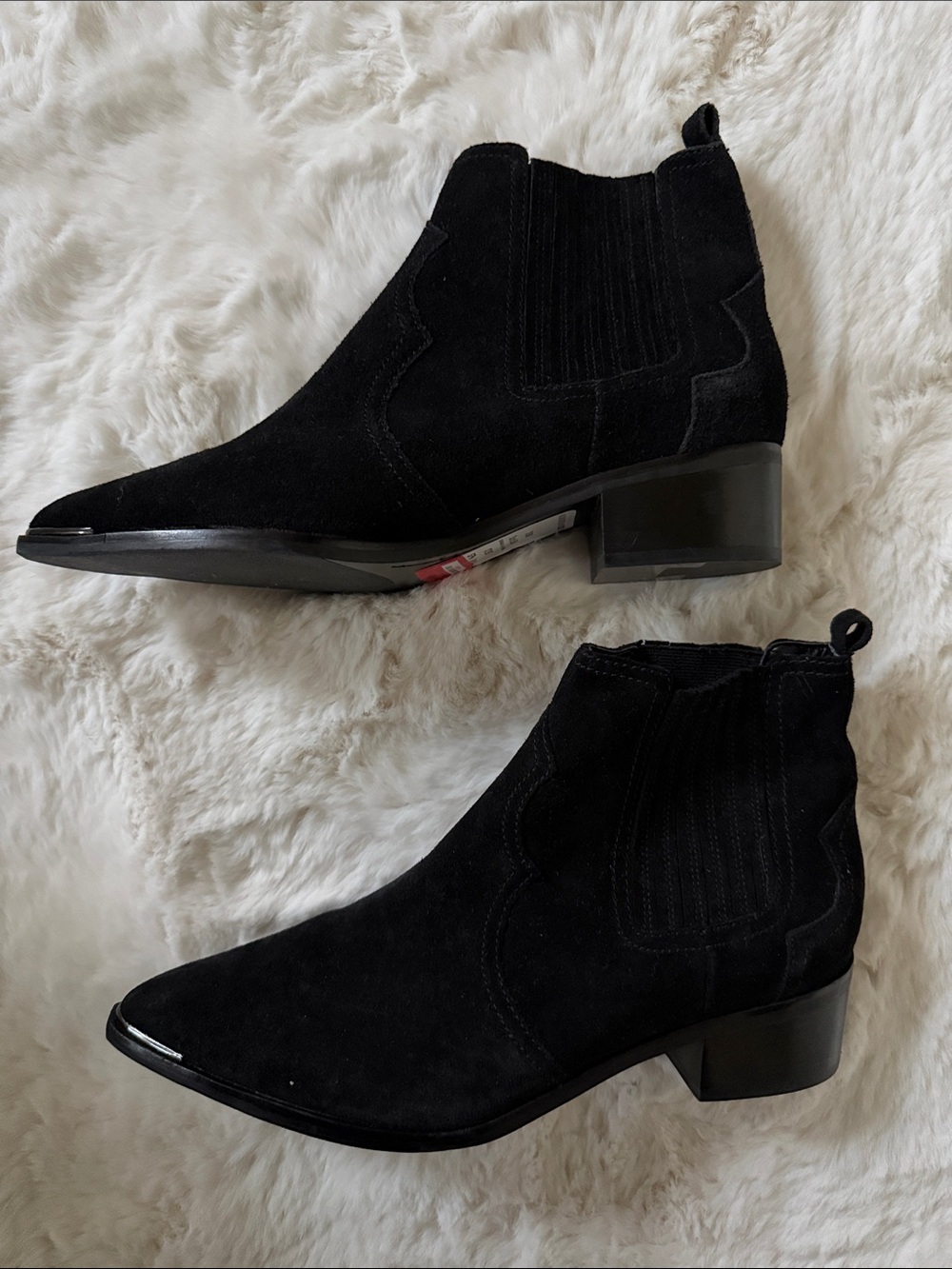 Marc Fisher Black Suede Chelsea Ankle Boots